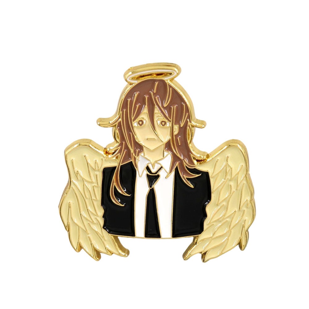 Chainsaw Man Angel Demon Enamel Brooch Denji Power Fan Art Metal Badge Anime Backpack Decoration Pin