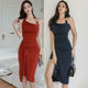 Cross-border women's clothing 2022 summer new products sexy temperament halter neck slanted collar design irregular dress dress