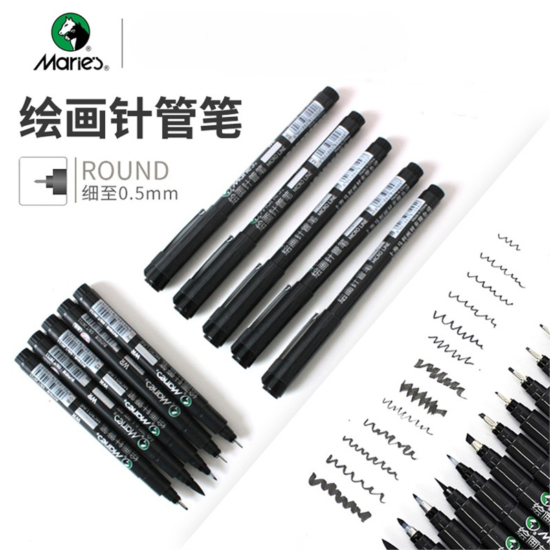 Marley fineliner pen, needle tip pen, drawing pen, outlining pen, needle tip pen, drawing pen, hand-drawing, manga