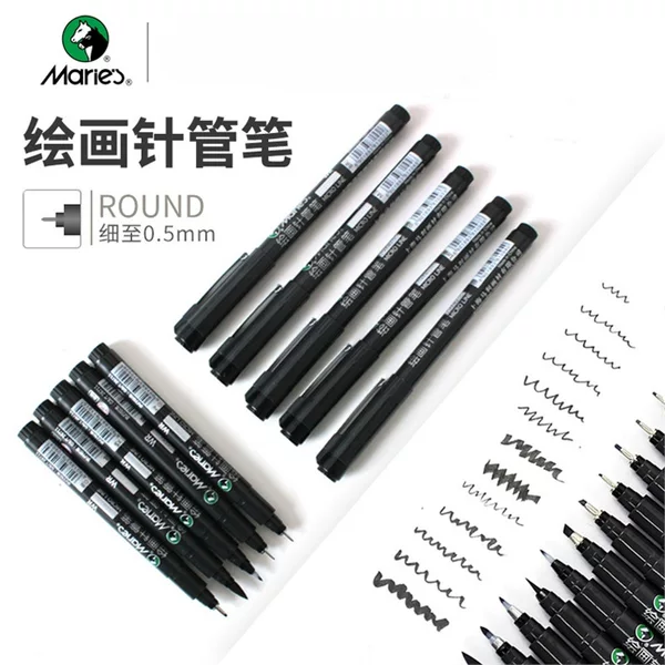 Marley fineliner pen, needle tip pen, drawing pen, outlining pen, needle tip pen, drawing pen, hand-drawing, manga