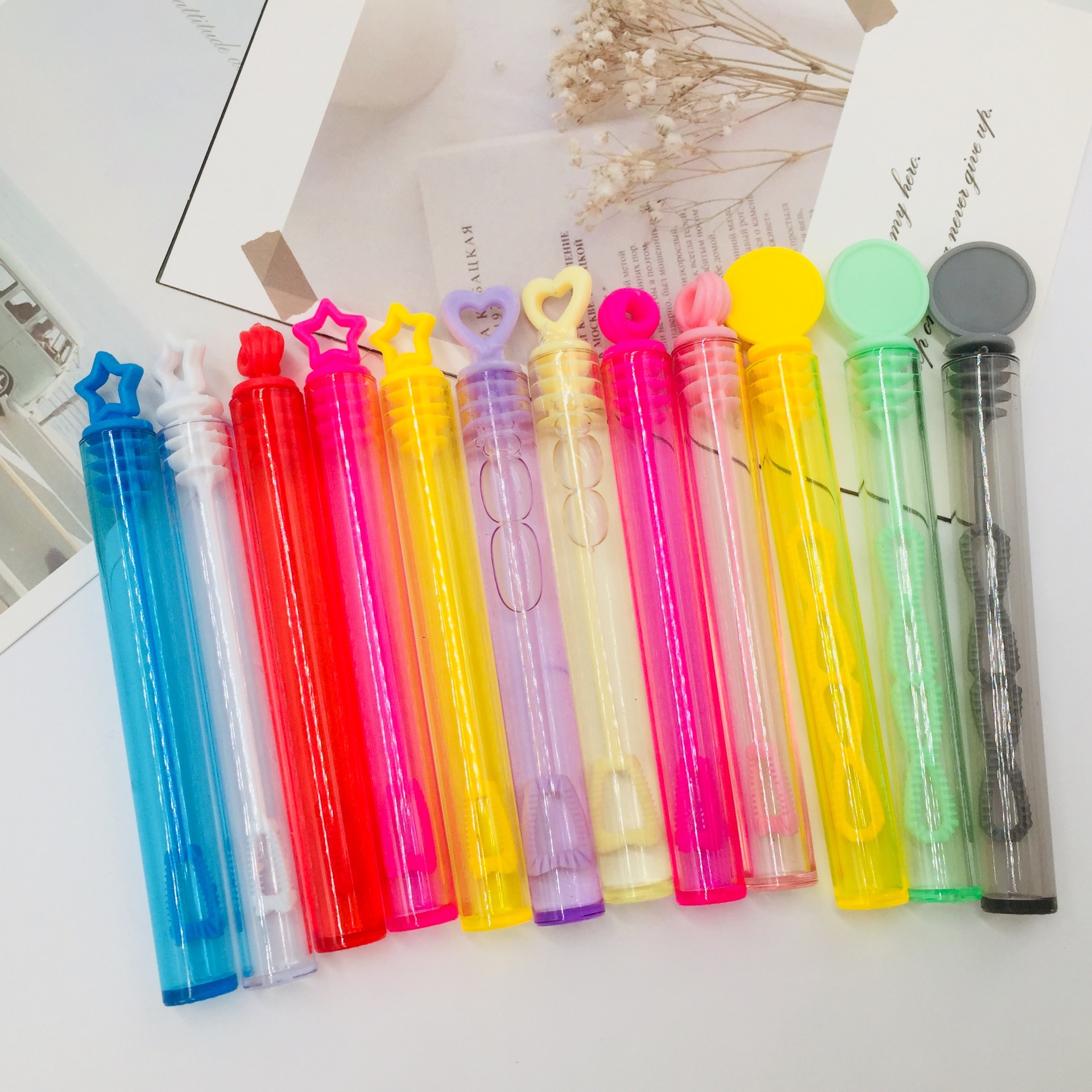 跨境迷你五角星试管泡泡棒爱心气球情人节六一儿童泡泡棒礼品批发