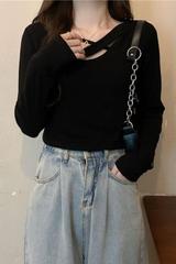 小心机设计感长袖t恤初秋上衣女新款2025网红别致打底衫