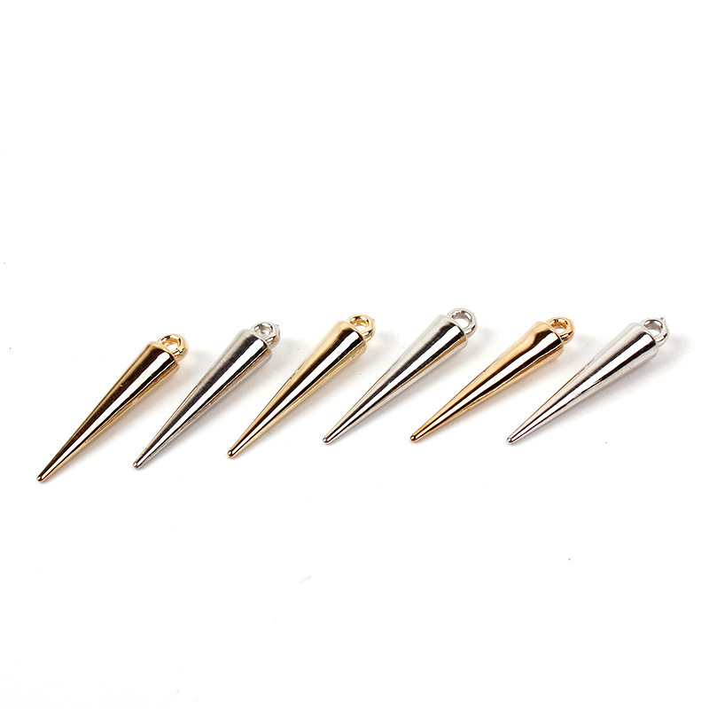 Plastic Abs Electroplated Ccb Long Nail-Shaped Pendant DIY Handmade Beading Earring Pendant Jewelry Accessory Materials