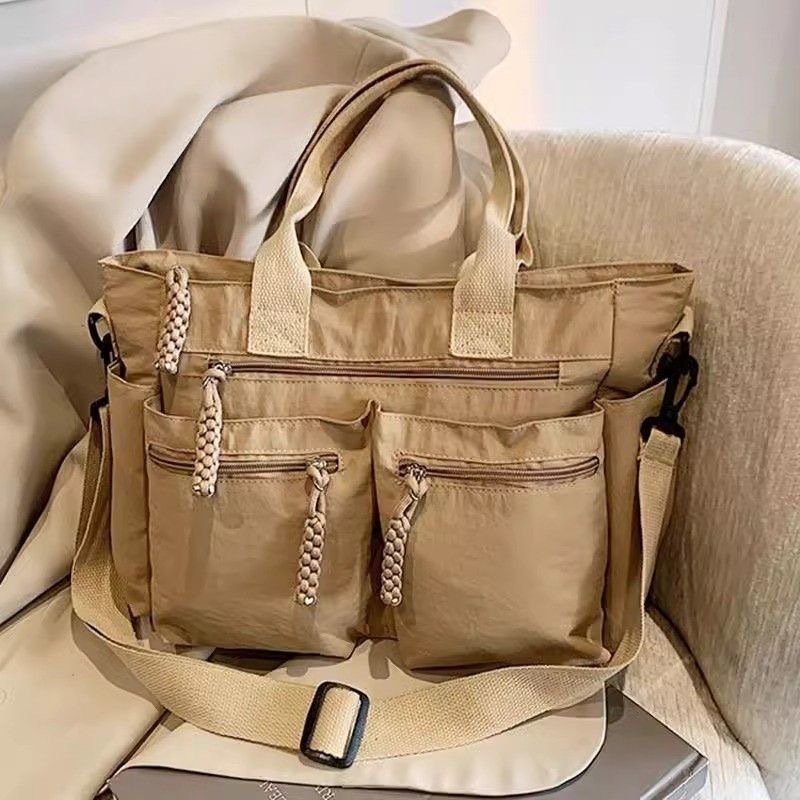 Cross-Border Casual Large-Capacity Tote Bag for Women 2026 Autumn and Winter New Korean Style Fashionable Nylon Tote Bag Shoulder Bag