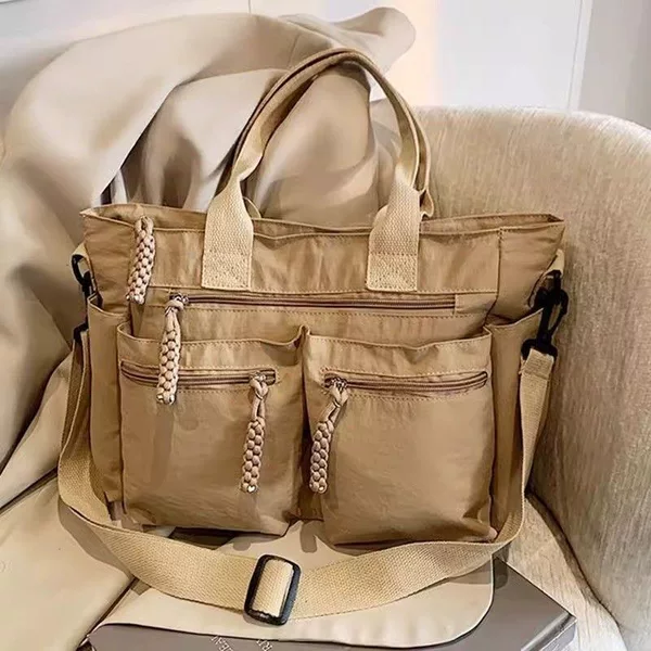 Cross-Border Casual Large-Capacity Tote Bag for Women 2026 Autumn and Winter New Korean Style Fashionable Nylon Tote Bag Shoulder Bag