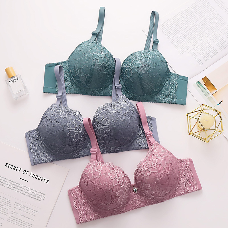 Cross-border foreign trade lace plus-size lingerie European and American style sexy adjustable underwire push-up women's lace bra Cross-border foreign trade lace plus-size lingerie European and American style sexy adjustable underwire push-up women's lace bra