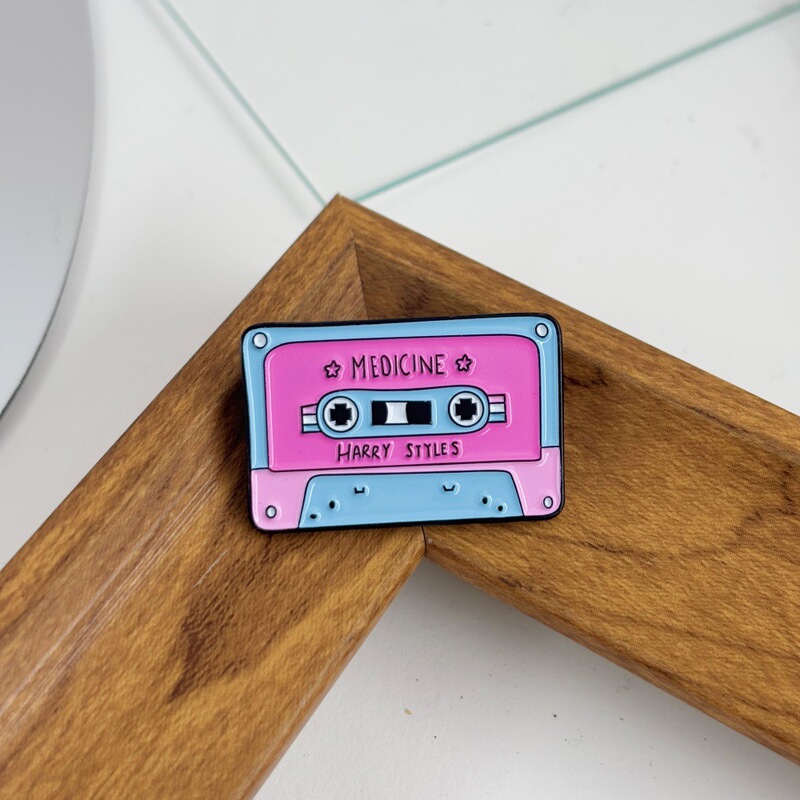 Harry Styles' Song "Medicine" Themed Cassette Tape Enamel Pin Harry Styles' Song "Medicine" Themed Cassette Tape Enamel Pin