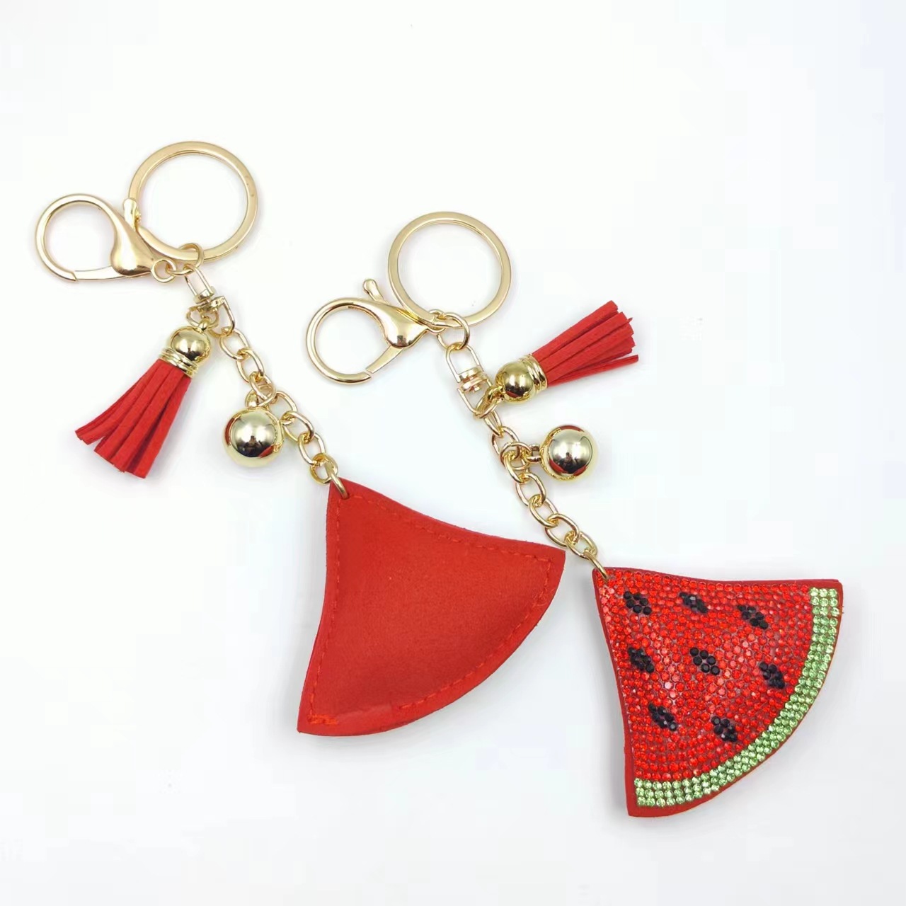 Fruit, Watermelon Pattern 1 Piece Glam Cute Fruit Watermelon Flannel Diamond Unisex Keychain