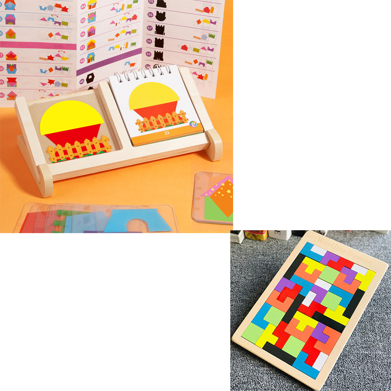 Diseñador de casas para niños, gráficos geométricos, espacio, entrenamiento de pensamiento, rompecabezas, 3-6 años, juegos de mesa, juguetes