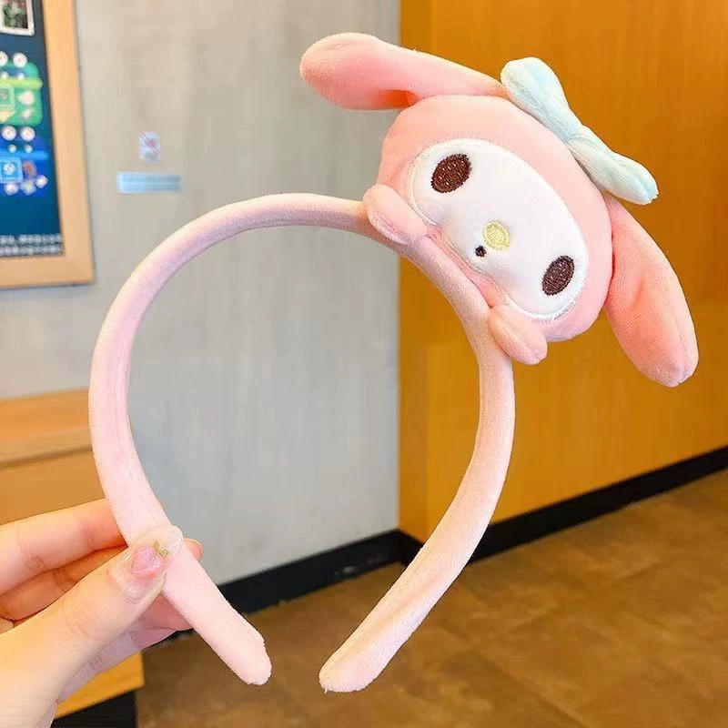 Плюшевые ободки для волос (Sanrio) милый мультяшный аксессуар для волос, мягкий плюшевый помпон, один размер