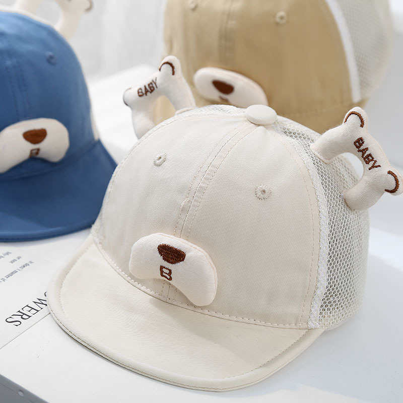 Gorra de visera transpirable de malla fina de verano para bebés, hombres y mujeres, sombrero para el sol de ala suave para bebés, sombrero para el sol para niños, marea