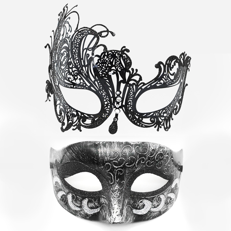 Amazon pop carnaval pareja máscara de baile de maquillaje hombre venecia máscara de halloween mitad cara pintada