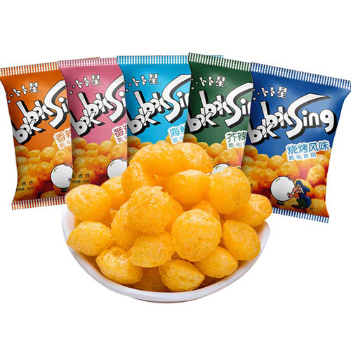 Bubu Xing Puffed Food Non-fried Potato Chips & French Fries 50g Crispy Balls 8090s Childhood Snacks Wholesale Whole Box