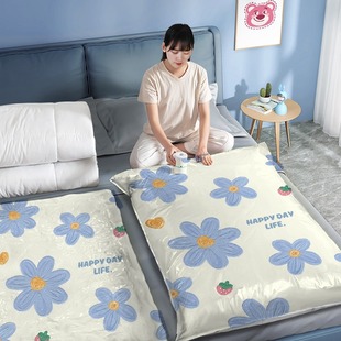 Vacuum Compression Bag Blue Flower Plain Storage Quilt Clothes Pillow Space-Saving Organization and Packaging Ready for Sale