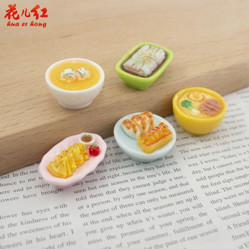 新款立体仿真早餐系列  diy奶油胶树脂配件头饰挂件手机壳冰箱贴|undefined