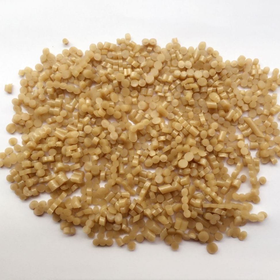 自产批发PVC塑料粒子可注塑型脚踏原料驼色鞋底胶料来样