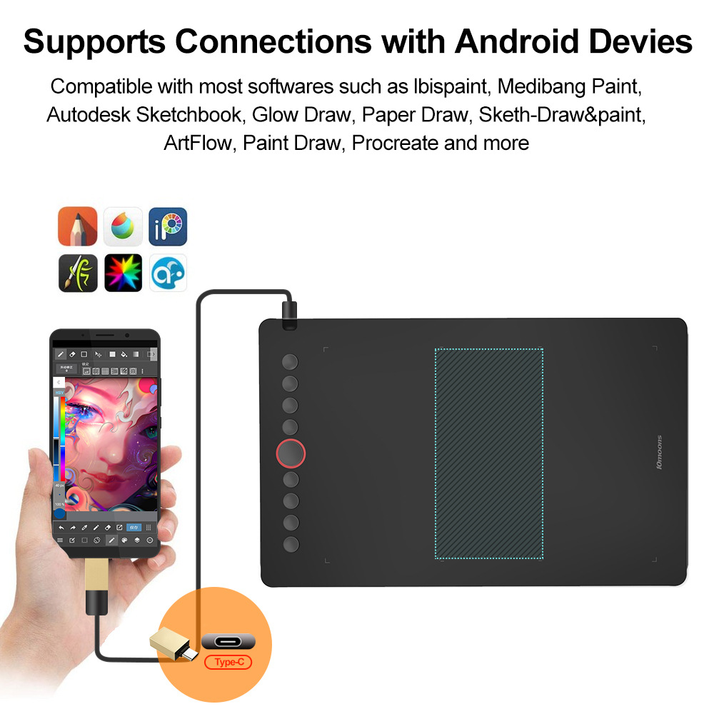 10moons factory wholesale i6 drawing tablet for Android phone