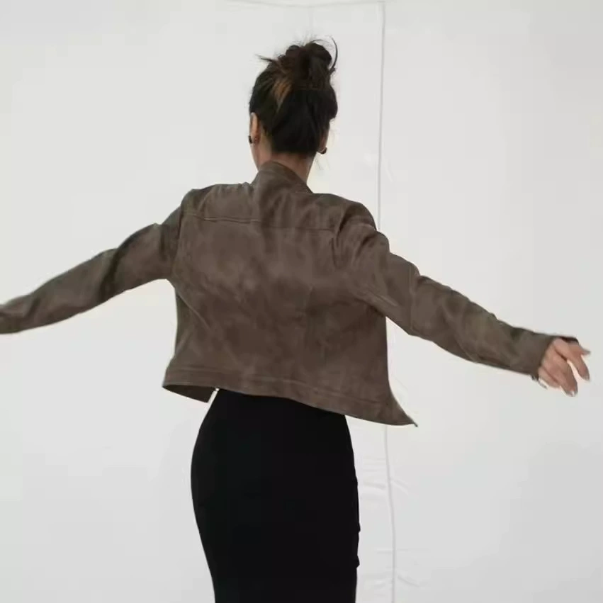 Ретро-полиуретановая куртка короткая, (Physicals), американский стиль, slim fit