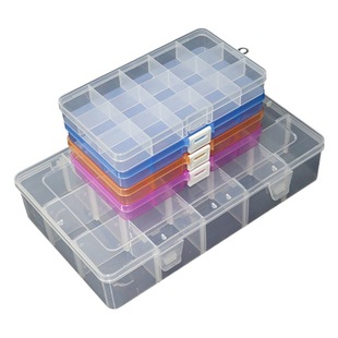Grid plastic desktop storage box 15 grid transparent button fishing gear accessories jewelry cosmetics cultural creative packaging box