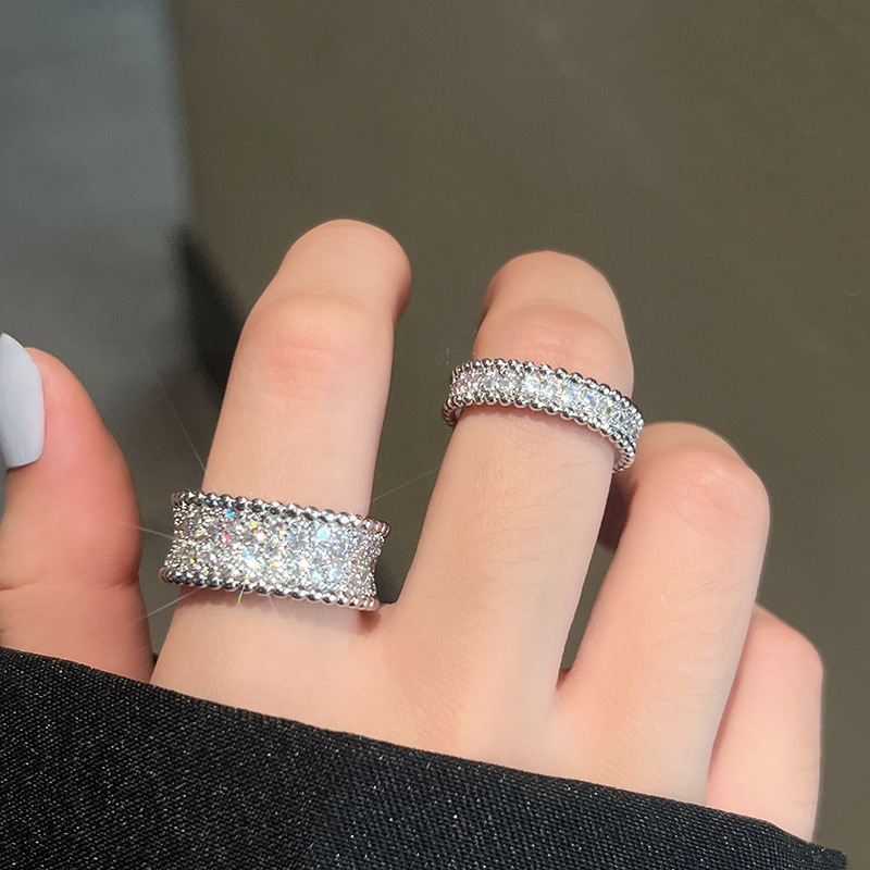 Simple Style Geometric Silver Plated Inlay Zircon Womenu0027S Open Ring 1 Piece