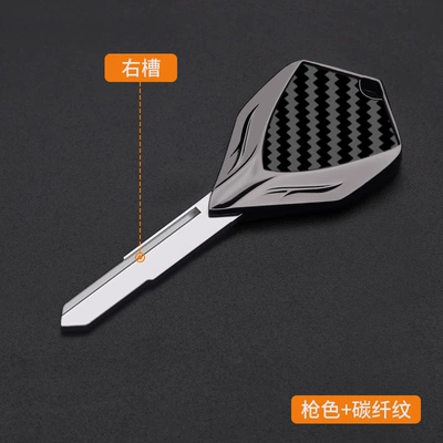 Motorcycle Key: blank suitable for - gunmetal-color-carbon-fiber-patternymh052r
