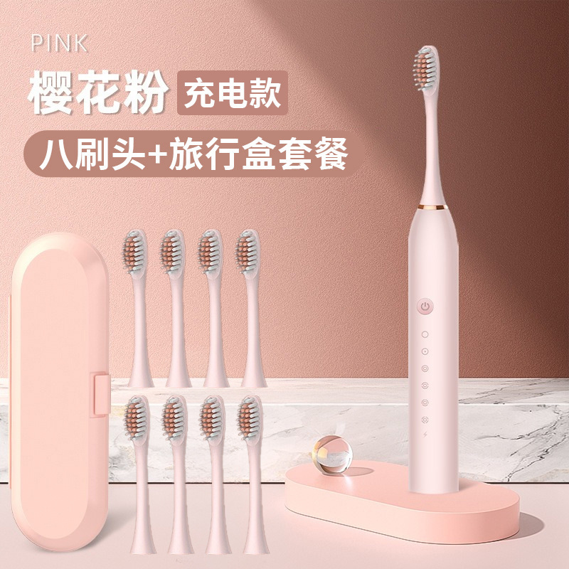 Enjuague de dientes portátil transfronterizo, limpiador de dientes automático, cepillo de dientes eléctrico ultrasónico para adultos, niños, mujeres, carga de viaje