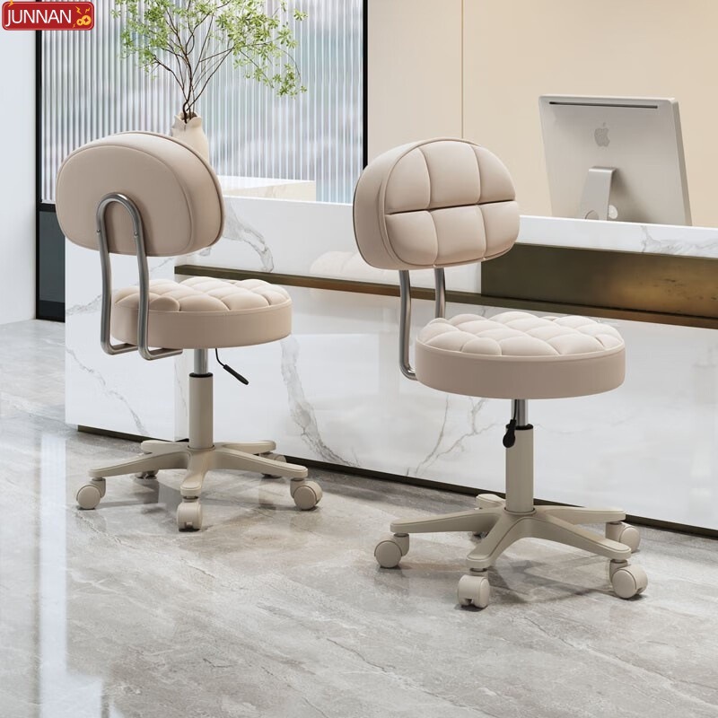 Silla de maquillaje de metal ligera personalizada simple silla de maquillaje red camerino silla de peluquería elevación giratoria puerta silla de bar