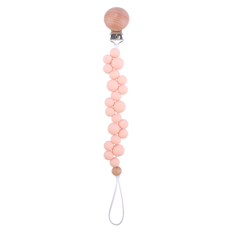Nuevo bebé suministros silicona encaje forma chupete cadena calmante bebé cuentas de silicona mordedura molar cadena anti-caída