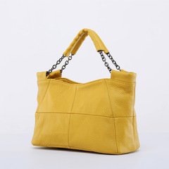 100%頭層牛皮跨境女包亞馬遜女士包包新款手提真皮包女包鏈條軟包