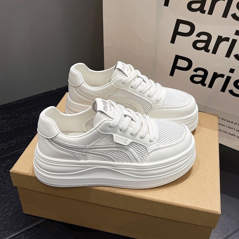Summer Mesh Breathable White Sneakers for Women 2026 New Korean Version Ultra-Light Thick-Soled Height-Increasing Casual Versatile Sports Shoes Summer Mesh Breathable White Sneakers for Women 2026 New Korean Version Ultra-Light Thick-Soled Height-Increasing Casual Versatile Sports Shoes