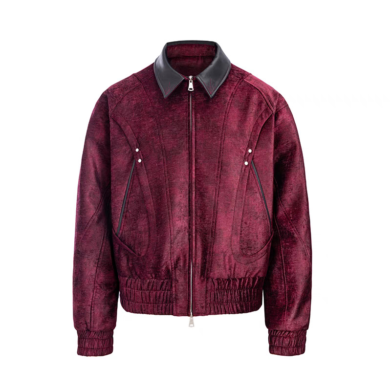 1 Trendy Brand Rivet Color-Block Suede Patchwork Lapel Jacket For Men And Women Couples 2026 Autumn Winter Loose Cool_voghion.com