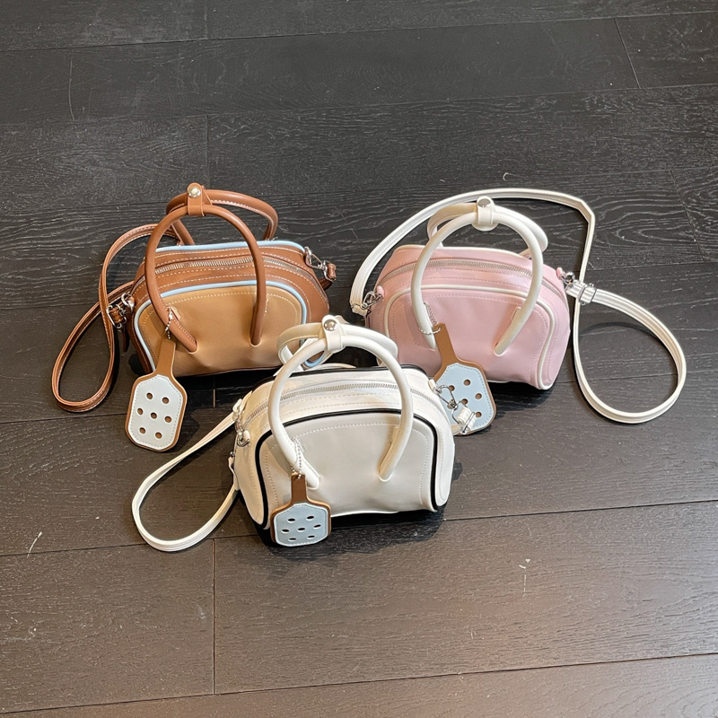 Borsa a mano casual da donna in stile baseball, elegante borsa a tracolla con blocchi di colore, versatile borsa estiva da pendolare_voghion.com