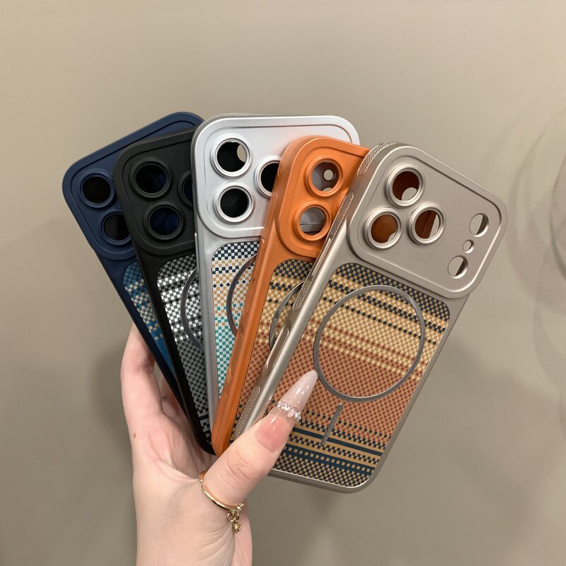 Transforms into a 17-Inch Kevlar Thin Ring Magnetic Case in Seconds, Suitable for iPhone 17 Pro Max Matte Phone Case, Apple 16 Fine Hole 15