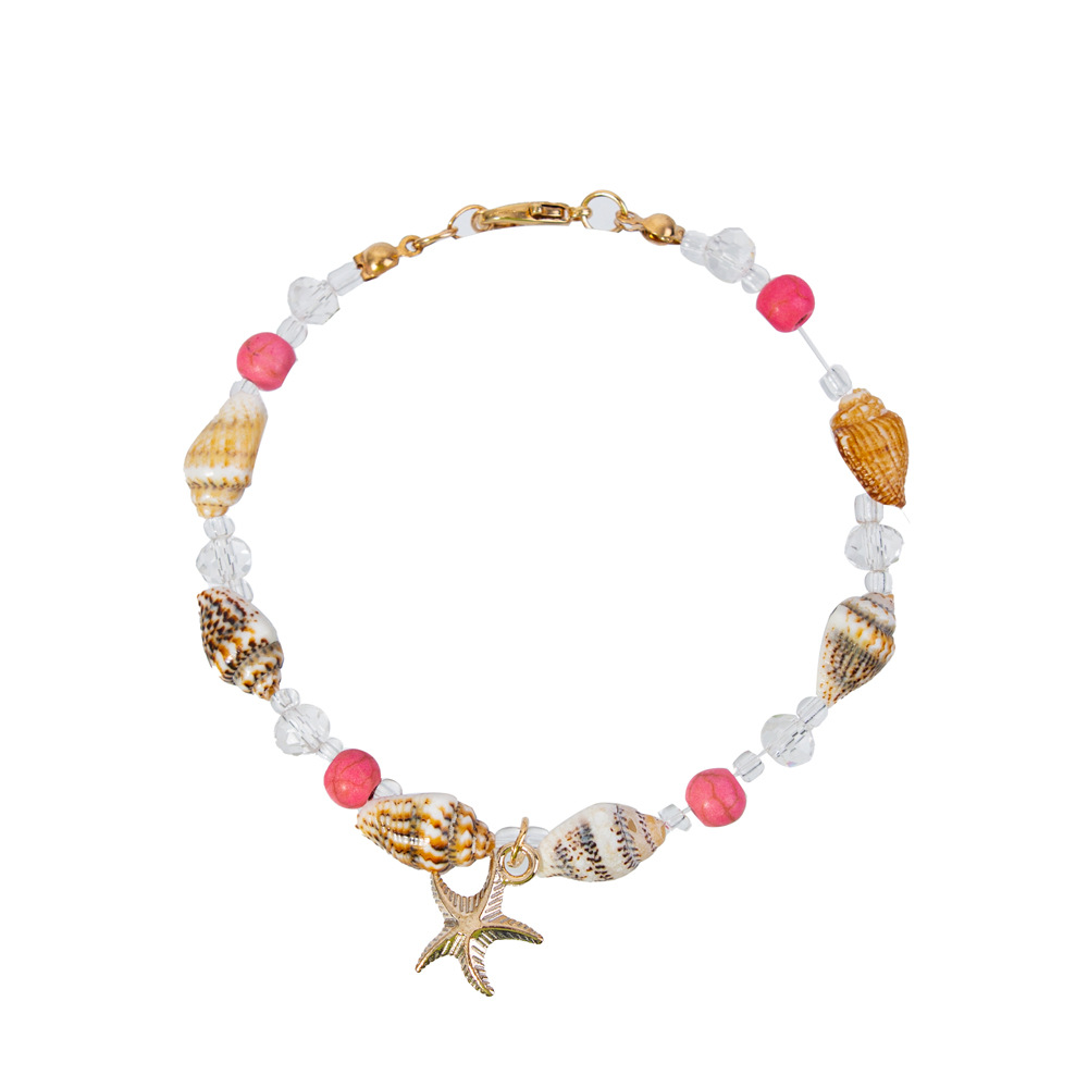 Bracciale con perline e stella marina gioiello da spiaggia_voghion.com