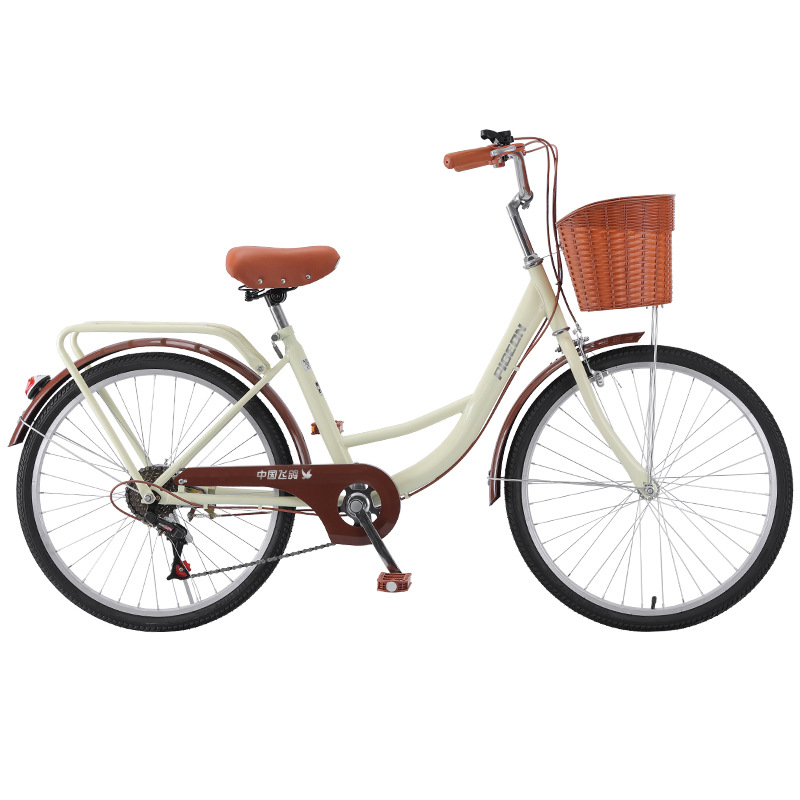 Flying Pigeon Bicycle Mujer de viaje ligero para adultos Bicicleta para viajar al trabajo Neumo sólido 24 pulgadas 26 pulgadas Campus universitario