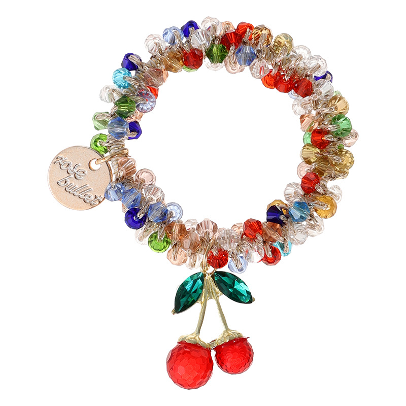 Nuevo estilo rojo neto cristal rhinestone cuerda para el cabello mujer enviar novia pulsera personalidad de doble uso cola de caballo baja red sombrero simple