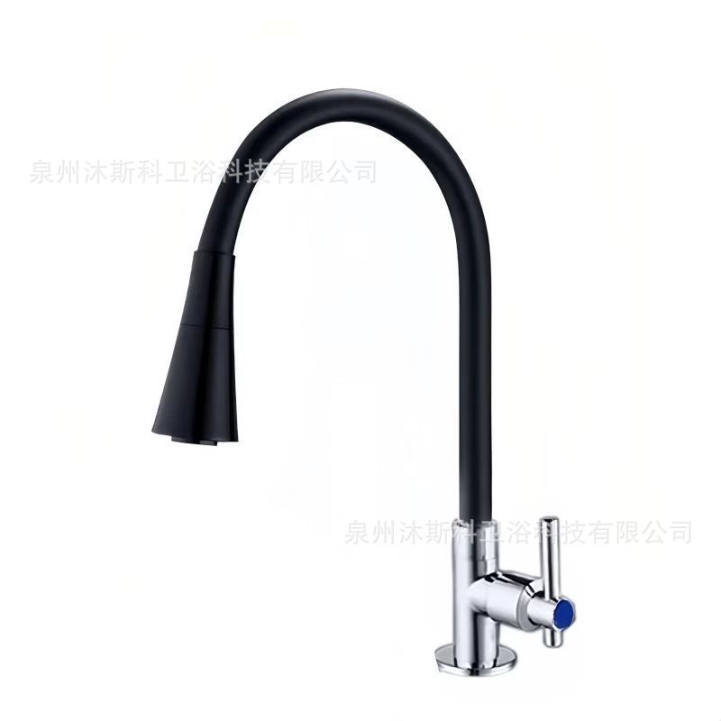 Transfronterizo negro universal tubo de aleación de zinc ángulo tipo grifo único color 4 ángulo de cocina universal grifo frío único