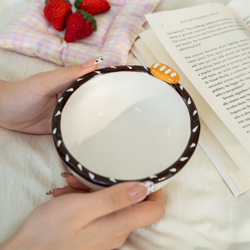 Cute Ceramic Exquisite Eating Bowl for Home Use, Cartoon Fruit Salad Bowl, Breakfast Tableware, Oatmeal Yogurt Bowl, Rice Bowl Cute Ceramic Exquisite Eating Bowl for Home Use, Cartoon Fruit Salad Bowl, Breakfast Tableware, Oatmeal Yogurt Bowl, Rice Bowl
