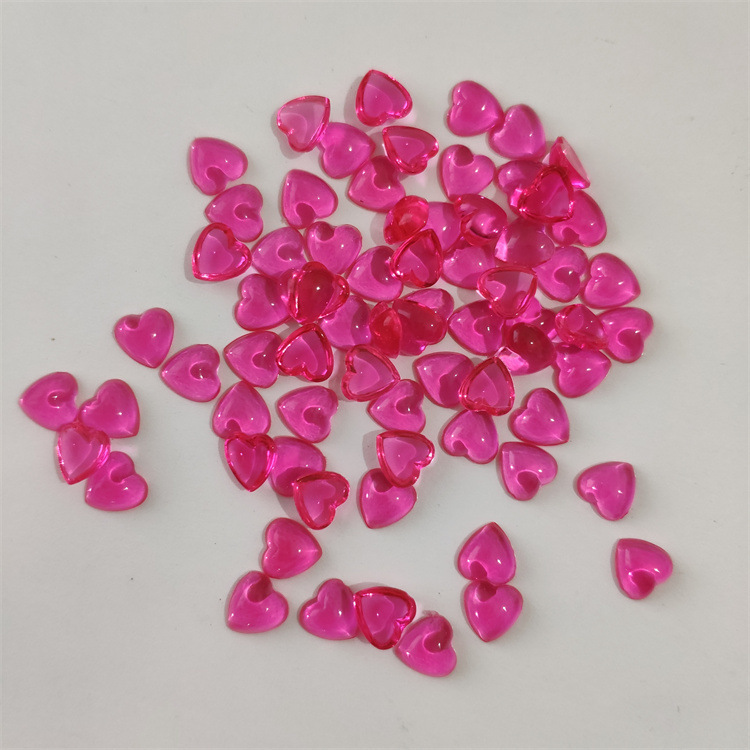 Flat-bottomed smooth love acrylic Diamond peach heart loose beads acrylic diamond heart-shaped nail drill mobile phone case accessories Flat-bottomed smooth love acrylic Diamond peach heart loose beads acrylic diamond heart-shaped nail drill mobile phone case accessories