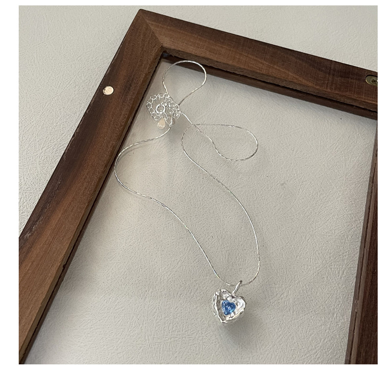 9g Weight Zircon Inlay Material Pendant Necklace Classification 925 sterling silver Chain Material 1 Piece Quantity 925 Sterling Silver Zircon Inlay Heart Shape Pendant Necklace