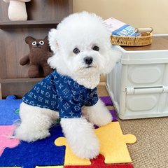 猫咪狗狗牛仔短袖衬衣春秋狗狗衣服小狗比熊泰迪博美英短猫咪款衣