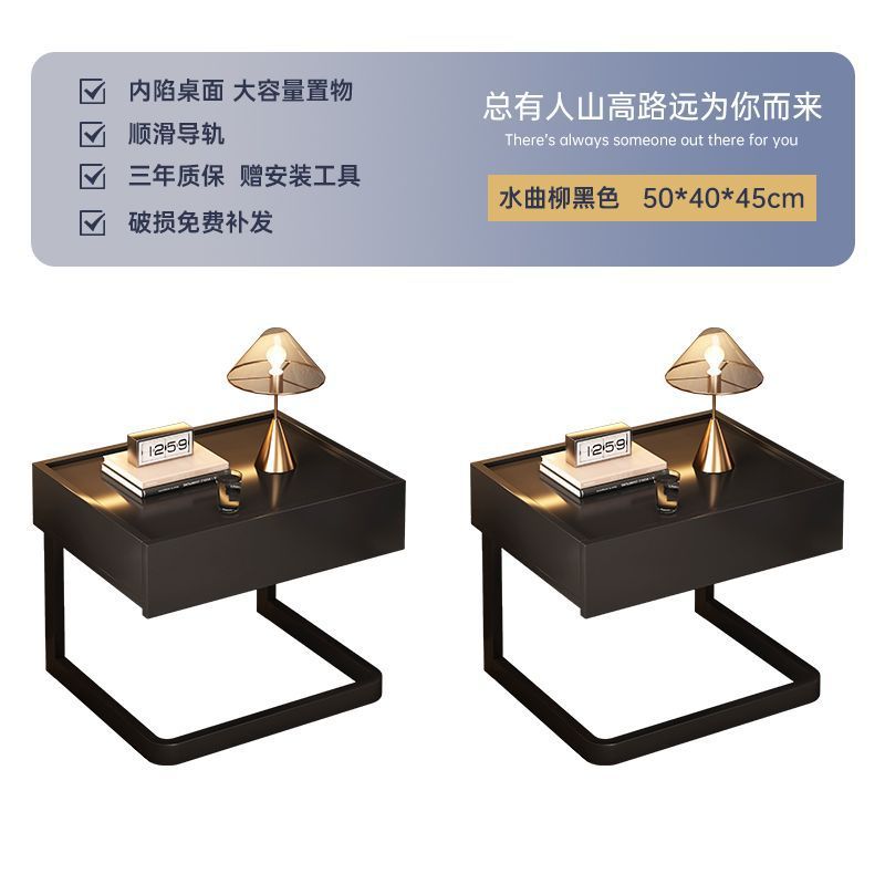 Taberna de cama flotante moderna simple lujosa alta sensación de dormitorio pequeño gabinete de almacenamiento junto a la cama pequeño gabinete creativo doméstico