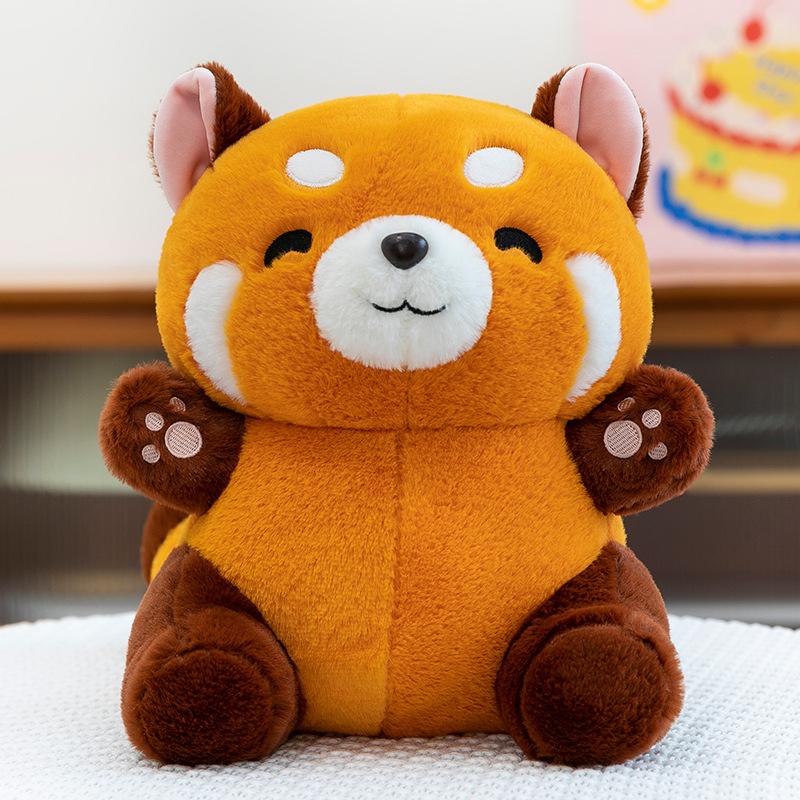 小熊猫8寸浣熊公仔抓机娃娃流量款批发10寸毛绒玩具玩偶跨境礼品