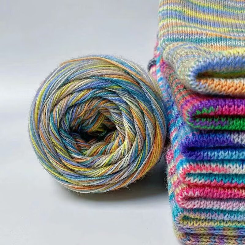Cross-Border Wholesale 3-Strand Pure Wool Cashmere 50g Section-Dyed Hand-Knitted Sweater Jacket Scarf Doll Thread