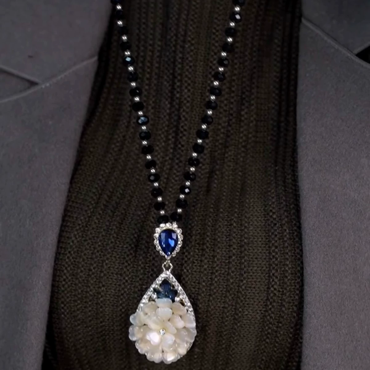 Ретро дикий длинный женский свитер цепи этнический стиль моды хрустальные цветы длинные ожерелья украшения висящие аксессуары