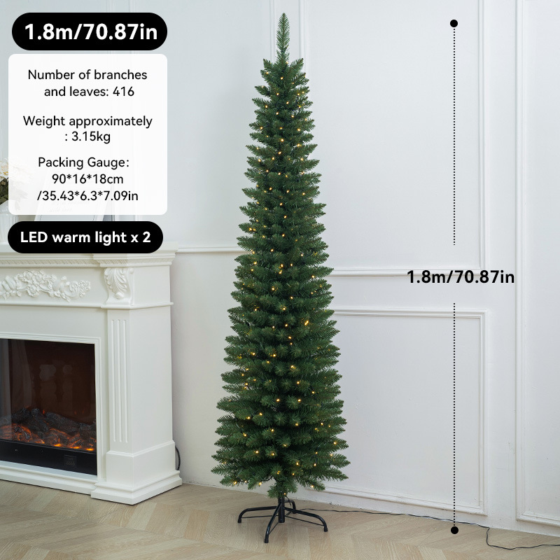 árbol de navidad criptografado árbol de navidad grande verde agudo delgado árbol de lápiz delgado árbol de simulación de árbol de navidad