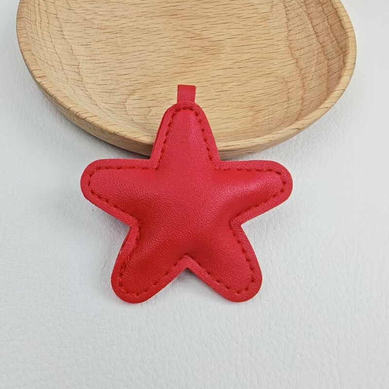 DIY饰品配件 PU皮革立体充棉五角星手机壳包包服饰钥匙扣挂件吊坠|undefined