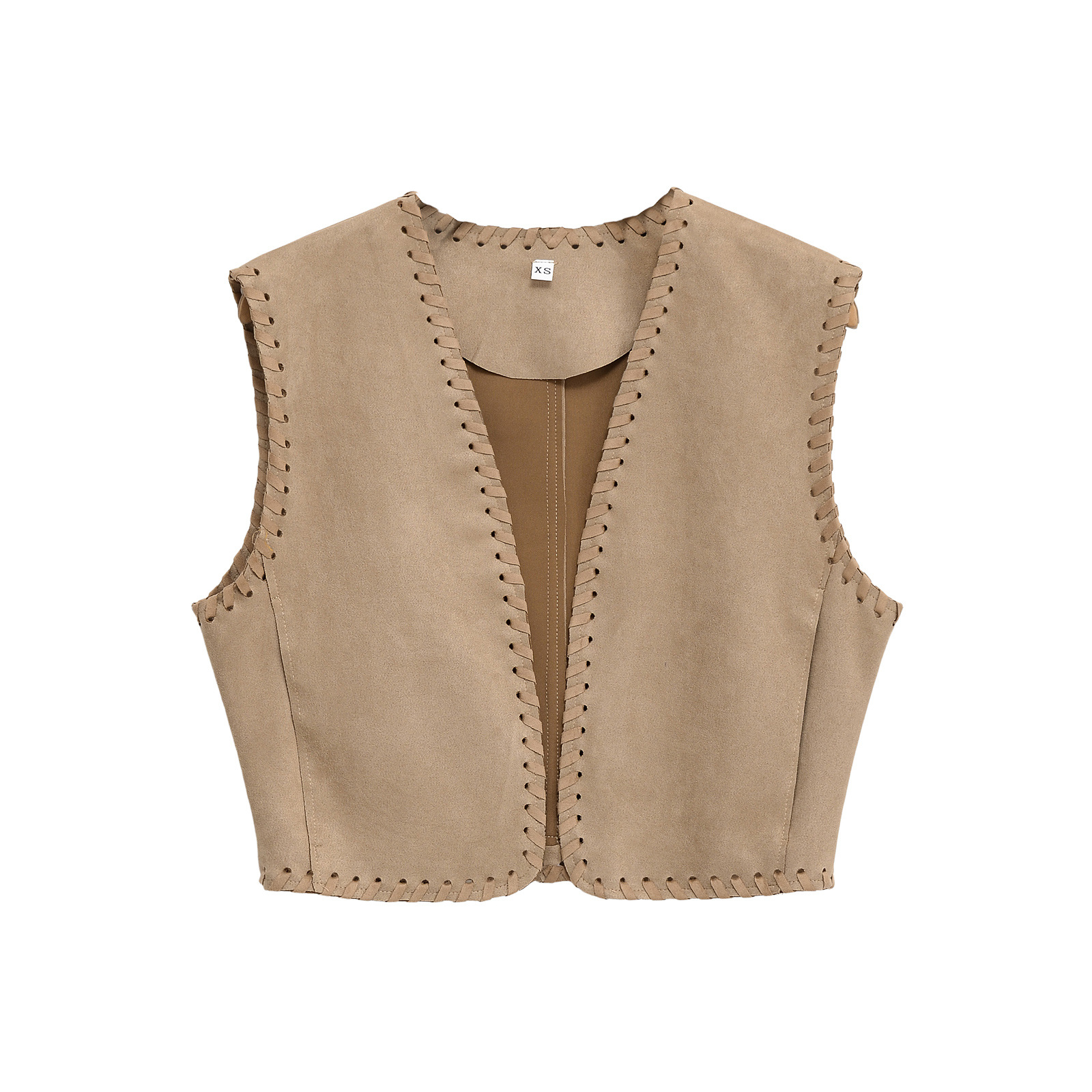 AliExpress Hot Sale Women's 2025 Summer New Fashion Ethnic Style Woven Suede Effect Vest Top