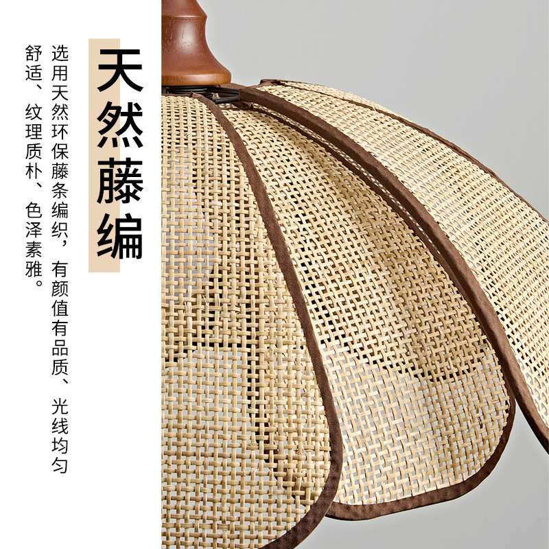 中古风餐厅吊灯创意花瓣灯全光谱护眼布艺灯具书房灯温馨吧台吊灯|undefined
