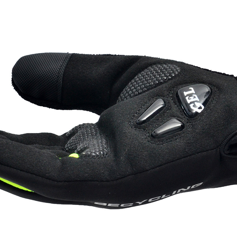 Guantes cálidos de ciclismo Motos para hombres y mujeres Moda más terciopelo Deportes al aire libre Otoño e invierno Pantalla táctil antideslizante Guantes antideslizantes de ciclismo